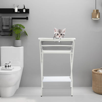 Grande baignoire pliante pour animaux de compagnie Table de bain multifonctionnelle pour chat et chien avec support et étendoir