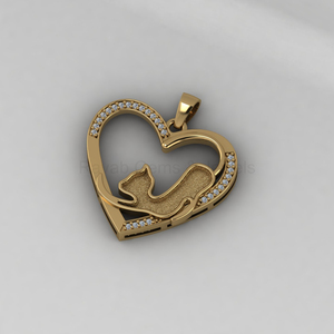 Pendentif de haute qualité en argent sterling 925 avec sertissage en bézel CZ 25x27mm, design chat, remplissage en résine de cendres, bijoux pour lait maternel - Product Image 5
