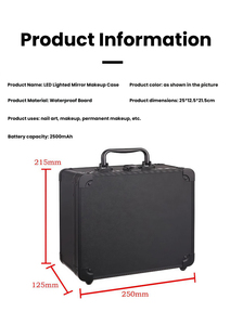 Estuche cosmético de gran capacidad con espejo de succión magnética, partición extraíble, bolsa de almacenamiento, caja de maquillaje portátil para viajes - Product Image 6