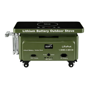 Cuisinière solaire à batterie en céramique 999W 1.5kWh LiFePO4 Guoxuan, brûleur infrarouge simple, autoportante et portable - Product Image 1