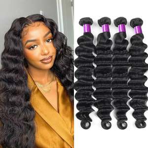 ผมต่อแบบเวฟอินเดียแท้ เกรด Remy  แบบ Double Weft จากผู้บริจาคคนเดียว  คุณภาพดี ทนทาน  จัดเรียงเกล็ดผม  ขายส่ง - Product Image 1