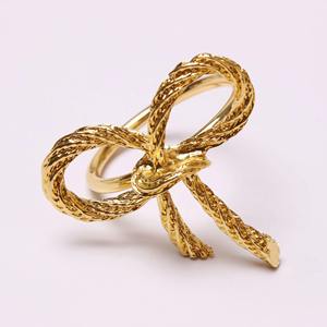 Glamorous Gold Bow Napkin Ring Holder for Formal <b>Table</b> Decor Wedding Events Hotel Use Stylish and Classy Design - Product Image 2