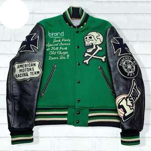 Veste de baseball de haute qualité College Letterman veste en cuir universitaire brodée sur mesure pour hommes col montant fabriquée en usine - Product Image 5