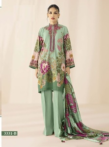 ชุดสูทพิมพ์ลายคอลเลกชั่นสำหรับฤดูร้อนชุดอินเดียและปากีสถานปักลายด้วยผ้าดูแพตตาสนามหญ้า - Product Image 4