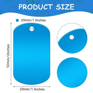 סיטונאי מותאם אישית ריק <span class=keywords><strong>DIY</strong></span> קרפט חיות מחמד מזהה תג תליון כלב תג אלומיניום נירוסטה מתכת כלב תגיות עם שרשרת - Product Image 3