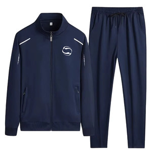 Fabricante OEM, Conjuntos Deportivos Personalizados de Verano para Hombre, Transpirables, de Algodón y Felpa, de Alta Calidad, con Diseño de Rayas y Cintura Elástica - Product Image 6