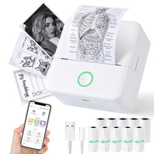 Portable Thermal Printer Smart Inkless Printing Mini Sticker Printer Label Photo Wireless Printer for Small Business