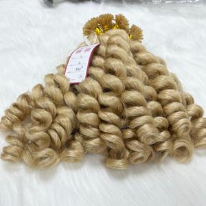 แฮร์ริ้งต่อผมหยักศก I-Tip เคราติน,ส่วนขยายของเส้นผมสีบลอนด์ไม่พันกันไม่หลุดร่วง - Product Image 1