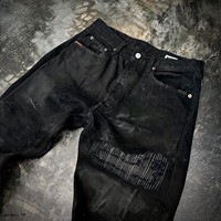 Premium 100% coton biologique hommes jeans personnaliser en détresse élégant pantalon évasé haute qualité respirant lavé Denim pantalon