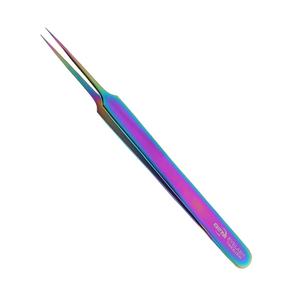 Pinces à épiler professionnelles de haute qualité en acier inoxydable pour extensions de cils, 10 mm, pointe lisse, durables, réutilisables, logo personnalisé, OEM accepté - Product Image 1