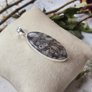 Colgante Ovalado de Plata 925 con Gema de Jaspe Meteorito Alargado - Colgante para Mujer al por Mayor - Product Image 6