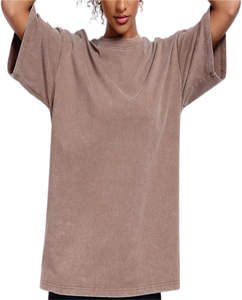 Camiseta de algodón 100% para hombre, camisetas de moda con estampado holgado para mujer, camisetas de punto pesado de manga corta con estilo bordado - Product Image 1