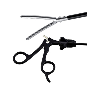 Pince laparoscopique atraumatique incurvée en acier inoxydable de 10 mm x 45 cm, instrument chirurgical manuel pour usage hospitalier - Product Image 6