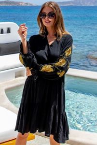 Nouveautés Robes courtes bohème d'été à volants pour femmes, lavables, tissées, brodées et écologiques. - Product Image 5