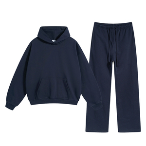 Vente en gros sweats à capuche et pantalons de survêtement vierges unis en coton de style américain personnalisé lourd 430GSM survêtement ensemble de survêtement pour hommes - Product Image 4