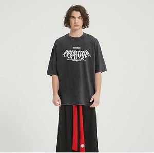 เสื้อยืดโอเวอร์ไซส์ลายกราฟิกสไตล์ Y2K ลุควินเทจสตรีทแวร์ แขนสั้น สีดำ ผ้าฝ้าย เสื้อยืดลำลอง พิมพ์ลายดิจิทัล - Product Image 4