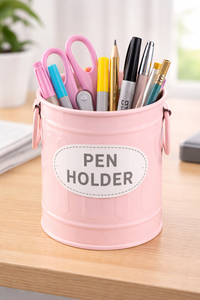 <b>metal</b> pink pen holder for office desk cute desk pen holder organizer round <b>metal</b> stationery holder wholesale minimalist office - Product Image 6