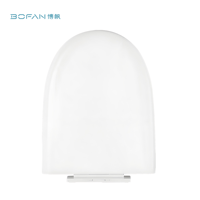 Couvre-siège de toilette en PP de type U, fermeture silencieuse, siège de toilette blanc pour salle de bain, 47x35.4