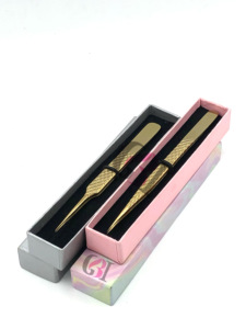 แหนบต่อขนตาคุณภาพสูง โปรโกลด์ พลาสมา สลิม ตรง ทำจากสแตนเลส ทนทาน ป้องกันไฟฟ้าสถิต ขนาด 10 มม. รับทำโลโก้ตามสั่ง - Product Image 3