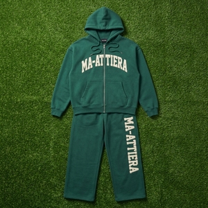 Ensemble survêtement homme personnalisé : sweat à capuche zippé épais et pantalon de jogging large - Product Image 6