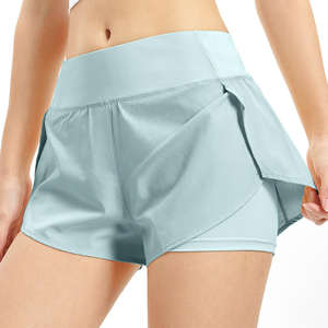 Shorts Deportivos para Mujer, Marca Privada, Ligeros, Transpirables, para Gimnasio, Yoga, Diseño 2 en 1, Forro de Secado Rápido, Cintura Elástica, Personalizables - Product Image 5