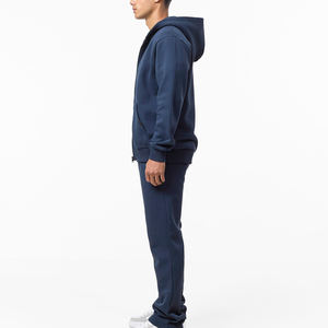 Conjunto de chándal holgado y pantalones de chándal de corte holgado con capucha y cremallera pesada para hombre con logotipo personalizado 100% de algodón pesado GSM de gran tamaño - Product Image 4