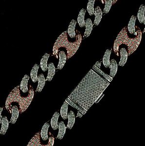 Dos tonos oro rosa oro blanco 15MM/19MM diamante Mariner cadena cubana Miami Hip Hop rapero colgantes encantos inspirados en la cultura cubana - Product Image 3