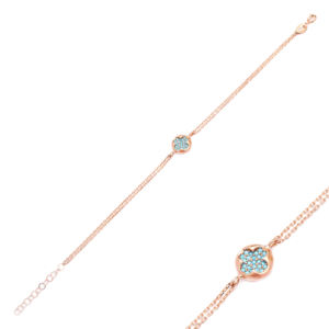 Trébol minimalista diseño turquesa piedra encanto pulsera turco hecho a mano venta al por mayor 925 joyería de plata esterlina - Product Image 1