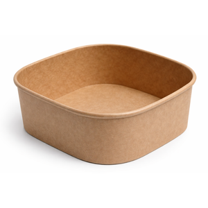 Ciotola Quadrata Monouso in Carta Kraft da 24oz con Rivestimento in PE, Capacità 750ml - Product Image 1