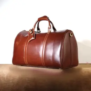 优质产品工厂制造的丰富粒面皮革手工皮革行李袋旅行行李袋