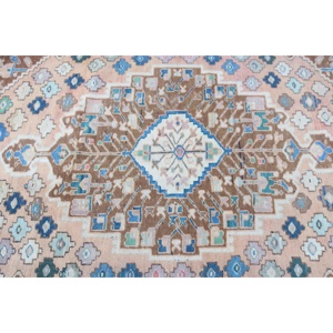 Alfombra Turca, Alfombra Vintage de 4.1x6.3 pies, Alfombra Floral Azul Marrón - Product Image 5