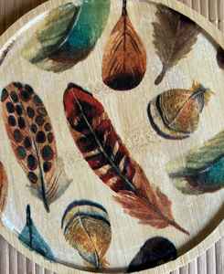 Plateau de service artisanal en bois Art Déco avec travail Meena, forme personnalisée pour la maison, la cuisine, la table à manger, utilitaire décoratif - Product Image 5