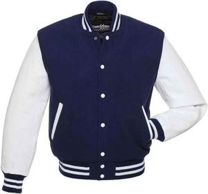 Varsity Letterman Faux cuir manches coton mélangé imperméable hiver Varsity Jacket CollegeBaseballjacket pour hommes - Product Image 3