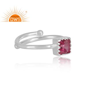 แหวนพลอยบุษราคัมสีชมพูธรรมชาติดีไซน์แบบทำด้วยมือของผู้ผลิต - Product Image 3