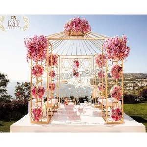 Mandap métallique de luxe pour mariage en plein air, style moderne, décoration de mariage unique, décoration de mariage de style moderne - Product Image 1