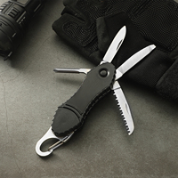 Outil multifonction 6 en 1, couteau pliant EDC, tournevis, porte-clés, outil de camping pour le camping en plein air, la randonnée et l'utilisation à domicile