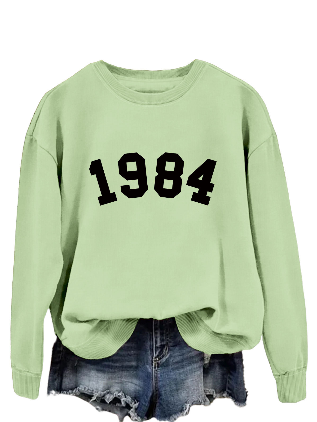 Olive green sweatshirt (black font)