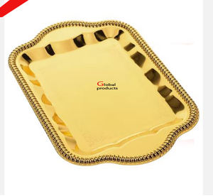 Plateau de service en acier inoxydable en métal fini argenté à l'aspect brillant pour le restaurant et le bar de l'hôtel - Product Image 4