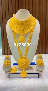 24K Gold Plated Vintage Comoros Mayotte Style Fashion Jewelry <b>Set</b> Includes Necklace Bangles Stylish Copper Diamond Gift for USA - Product Image 2