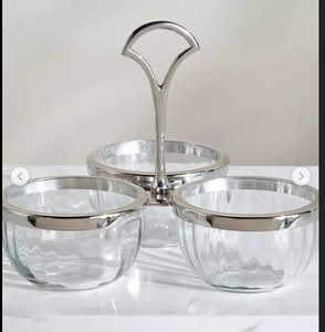 Modern Metal Trays <b>Tier</b> <b>Stands</b> Bowls Home Decor Table Tops Salad Fruit Nut Bowls Scenic Pattern Wholesale - Product Image 3