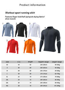 Sweatshirts de course sportifs tricotés pour hommes manches courtes demi-fermeture éclair vêtements de fitness en plein air respirant séchage rapide coupe régulière T-shirt - Product Image 3