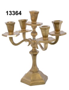 Bougeoir d'éclairage Design européen 5 bras Lumières dorées Mariages Centres de table Décoration Bougeoir doré Candélabre - Product Image 2