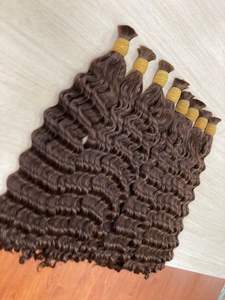 En vrac 100% Extensions de cheveux humains crus vietnamiens Deep Wavy Luxury Tape Ins Frontal & Bundle Bleach to Blonde - Product Image 5