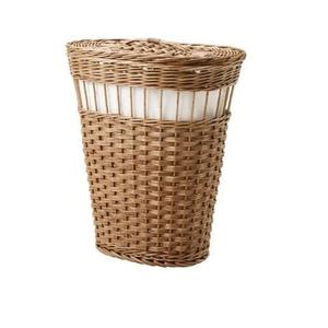 Panier à linge élégant en rotin avec couvercle et finition naturelle, grand panier pour usage multifonctionnel - Product Image 4