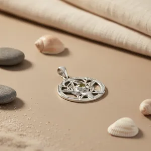 925 Silver Pentagram Deer Pendant with Green Amethyst Gemstone Religious Diamond Jewelry for Gift Drop Pattern Charm Pendants - Product Image 3