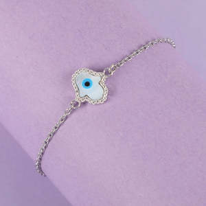 Pulsera con Amuleto de Mano de Hamsa y Ojo Turco CLARA, Plata de Ley 925, Accesorio de Moda - Product Image 2