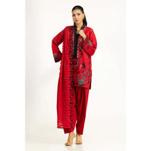 Conjunto de Traje Bordado Khaddar para Mujer IUSTKSD-1258, Colección de 3 Piezas - Product Image 1