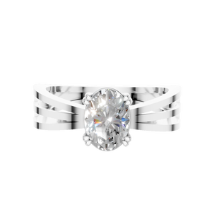 Anillo de Diamante Moissanite Ovalado de Oro Sólido de 14K Clásico, Gran Venta, para Mujer, Boda, Compromiso, Fiesta, Aniversario, Regalo, Joyería - Product Image 3