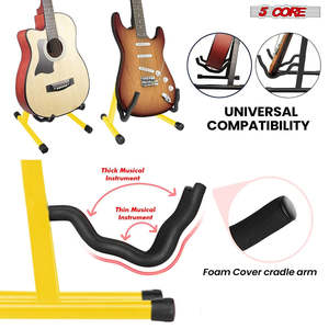 5 Core Guitar Stand 2PC A Frame w Soft <b>Foam</b> Arm Non Slip Rubber for Acoustic <b>Electric</b> Bass - Product Image 6