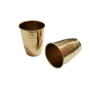 Vaso de vidrio chapado en oro decorativo hecho a mano de estilo vintage, vaso de metal para beber, utensilios de cocina, taza de agua a precio barato. - Product Image 3